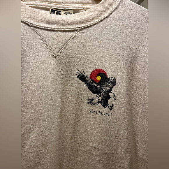 RUSSELL pro sport ‘Tai Chi Etc’ vintage tee; 💯 thick combed cotton, made in USA - Picture 3 of 10